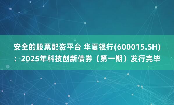 安全的股票配资平台 华夏银行(600015.SH)：2025年科技创新债券（第一期）发行完毕