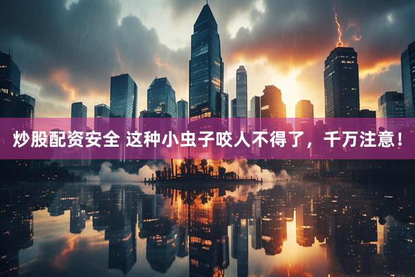炒股配资安全 这种小虫子咬人不得了，千万注意！